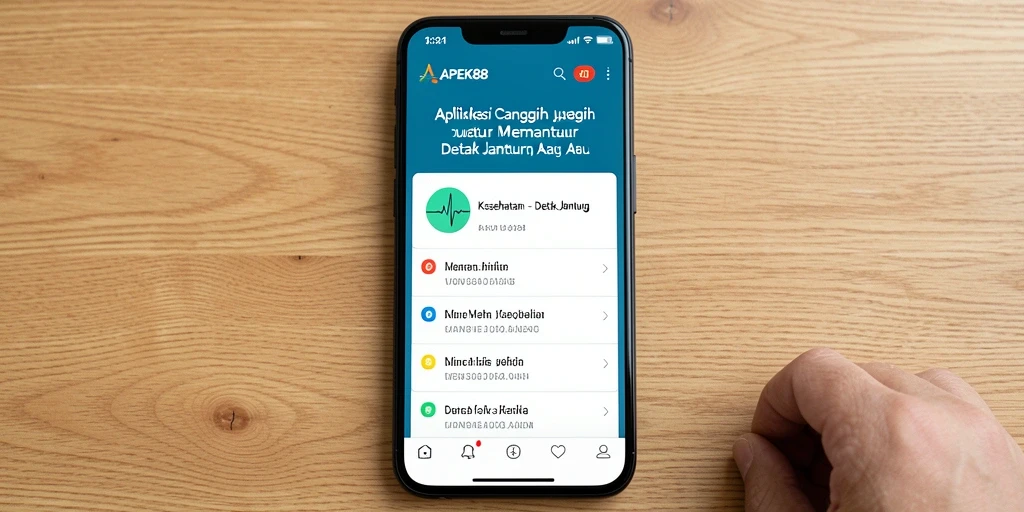 Tampilan antarmuka APEK88 yang user-friendly untuk detak jantung.