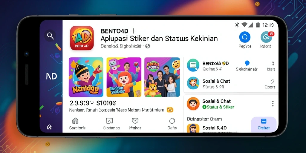 Antarmuka BENTO4D yang menarik untuk status dan stiker.