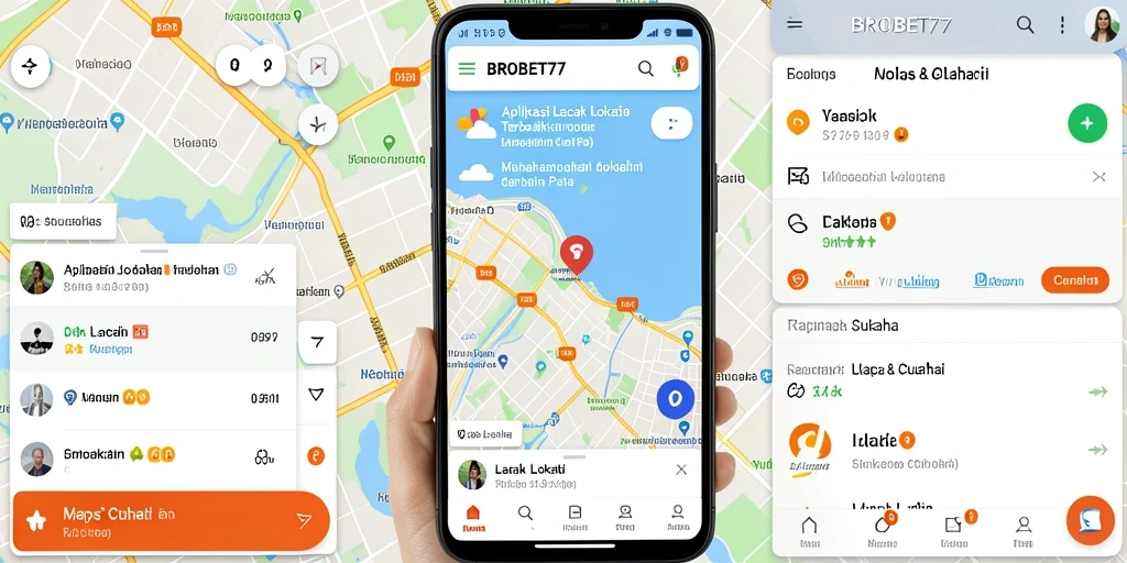 Tampilan antarmuka aplikasi Lacak Lokasi BROBET77 yang informatif dan mudah digunakan.