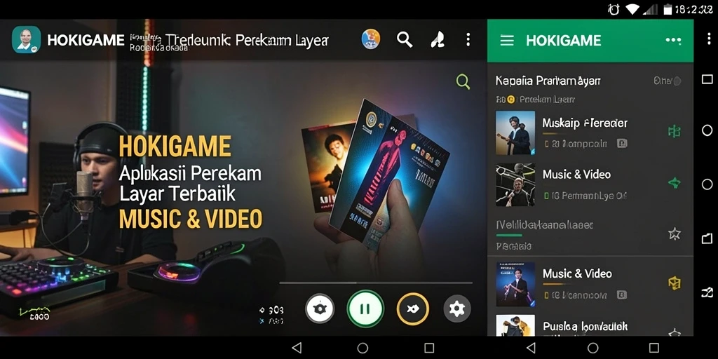 Antarmuka HOKIGAME untuk merekam layar dengan mudah dan efisien.