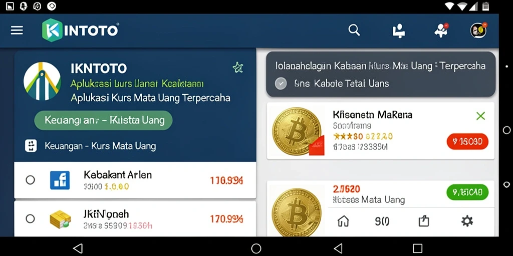 Antarmuka IKNTOTO yang menampilkan nilai terkini kurs mata uang.