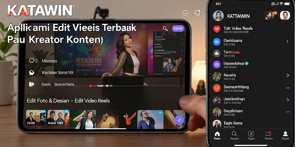 Antarmuka KATAWIN yang intuitif untuk Edit Video Reels.