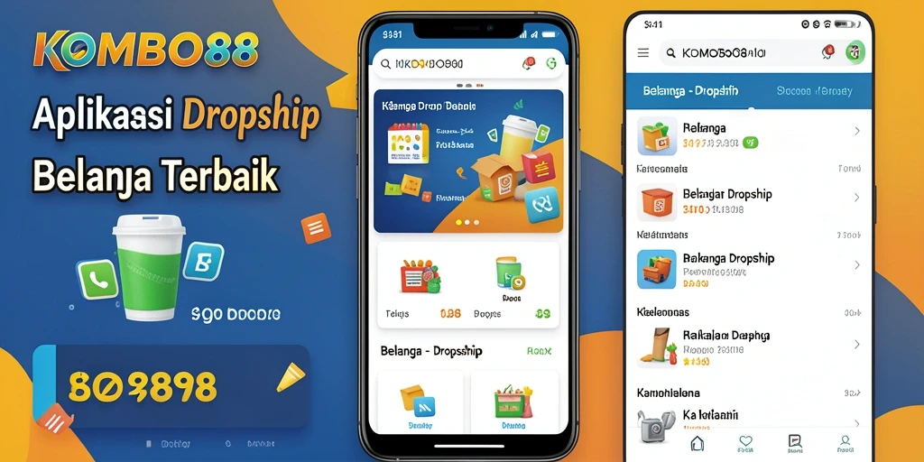 Antarmuka aplikasi KOMBO88 menampilkan produk dropship yang menarik dan mudah diakses.