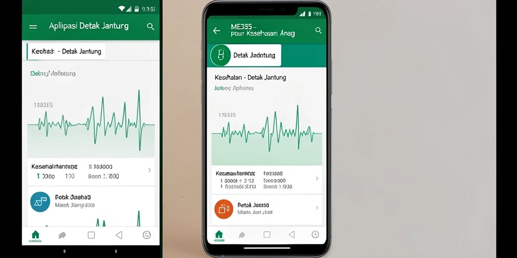 Antarmuka <strong>ME355</strong> menampilkan grafik detak jantung secara real-time.