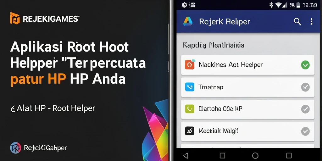 Antarmuka intuitif aplikasi REJEKIGAMES untuk Root Helper.