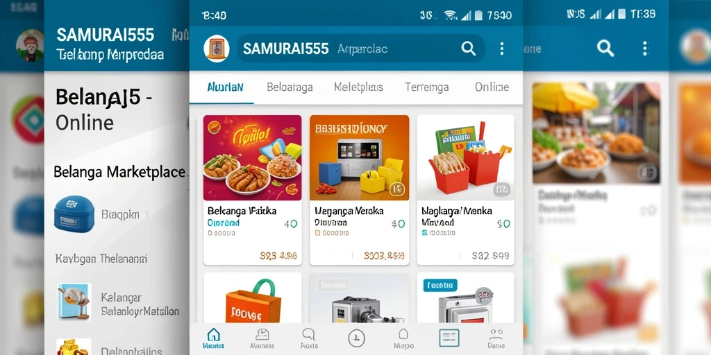Antarmuka pengguna aplikasi SAMURAI555 yang menarik untuk belanja online.