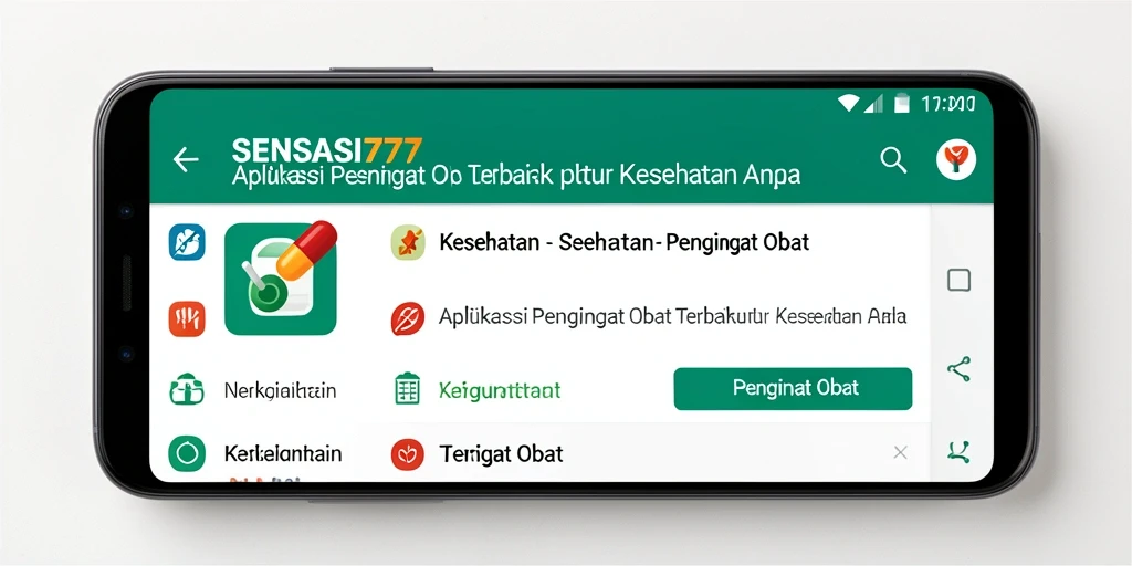 Screenshot tampilan antarmuka pengingat obat SENSASI777.