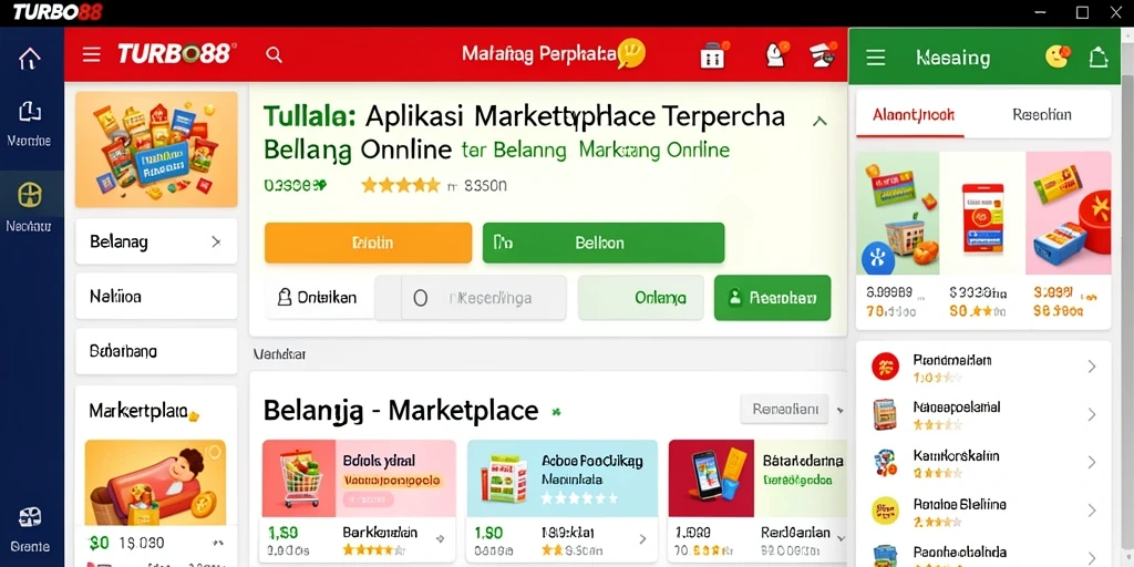 Antarmuka user-friendly TURBO88 dengan fitur pencarian produk.