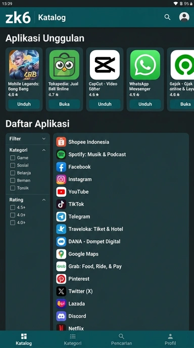 zk6 - Halaman Indeks Aplikasi Populer & Kanal Uji Terpercaya